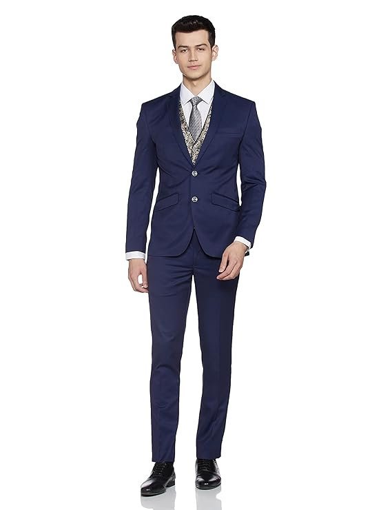 Park Avenue Wool Blend Men's Full Sleeve Super Slim FIT Dark Violet Formal Suit