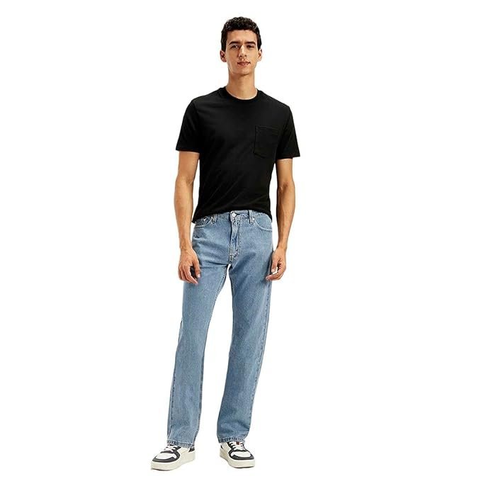 Levi's Men's Mid Indigo Straight Fit Mid Rise Jeans