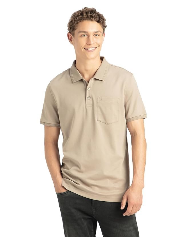 Jockey 3913 Men's Super Combed Cotton Rich Solid Half Sleeve Regular Fit Polo T-Shirt with Chest Pocket