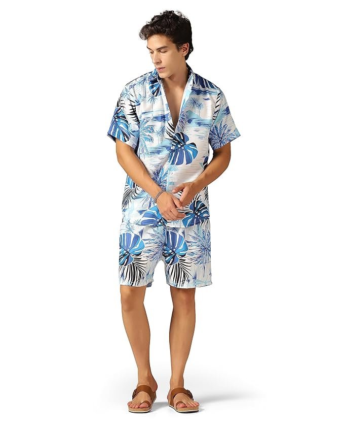 GRECIILOOKS Co-ord Set for Men | Trendy Night Dress for Boys | T-Shirt and Shorts Combo for Lounge | Stylish Summer and Travel Wear | Men's Matching Two-Piece for Vacation
