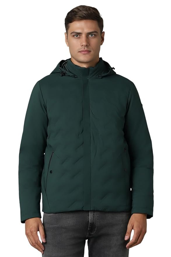 Louis Philippe Men's Polyester Standard Length Casual Solid Jackets