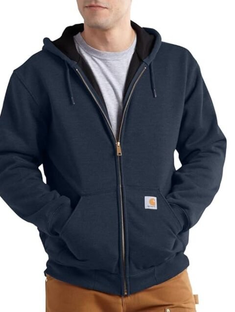 Carhartt Men's Rain Defender Rutland Thermal Lined Hooded Zip Front Sweatshirt