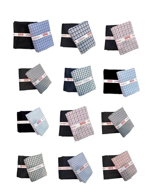 Raymond Fabrics Trouser-Shirt Fabric Combo Box (Multicolour, Unstitched, All Weather Fabric) (SET OF 12)